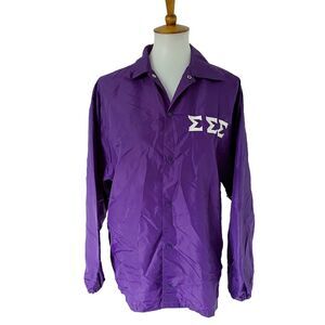 Tri Sigma Sigma Sigma Sorority Vintage Snapbutton Jacket Purple Women's 36-S-38